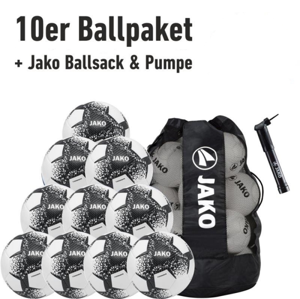Jako 10er Ballpaket Trainingsball Performance Gr. 5 inkl. Ballsack und Ballpumpe